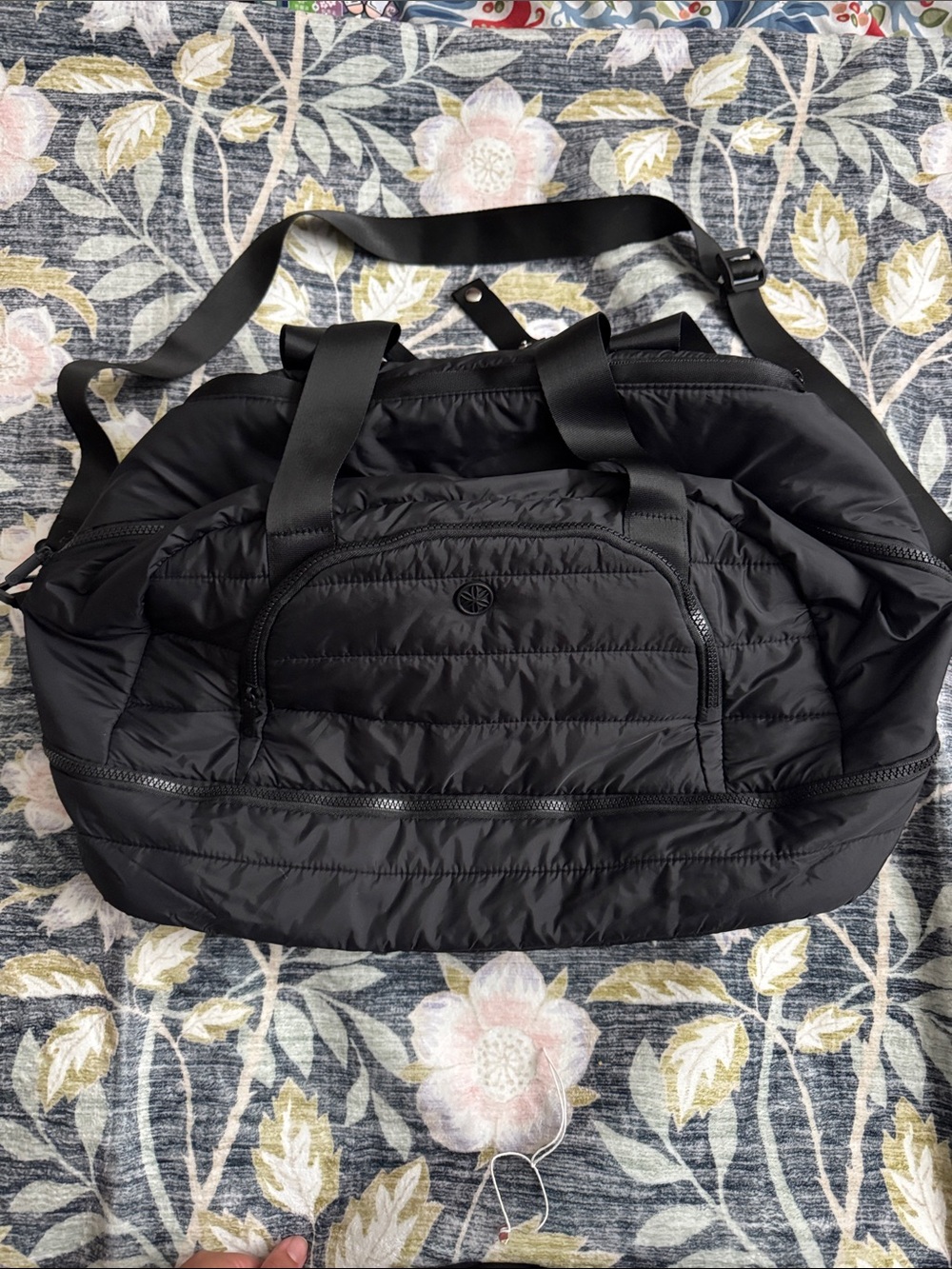 GAIAM Black Quilted Weekender/Gym Bag